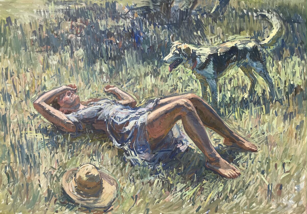 Girl, Dog, Early Summer