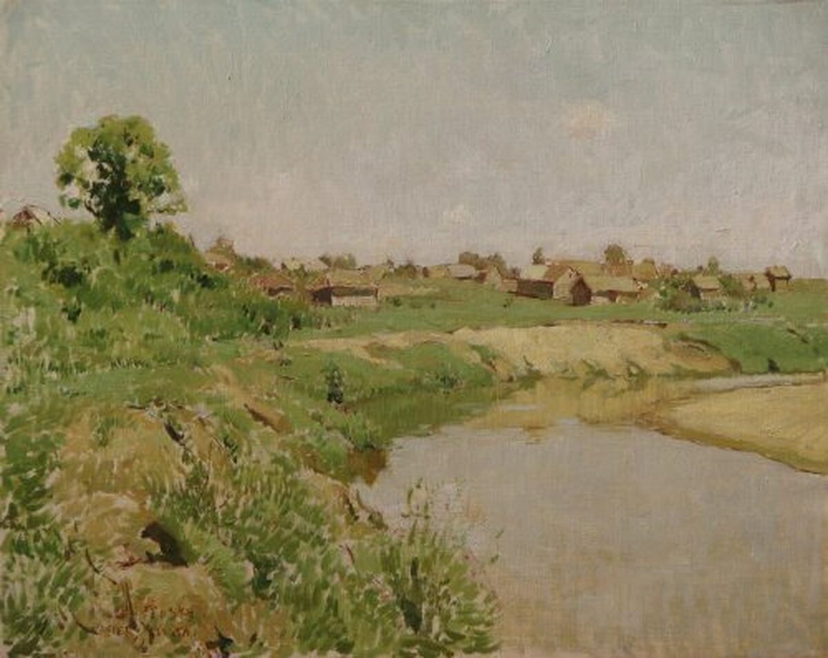 Village by a River after Isaak Levitan