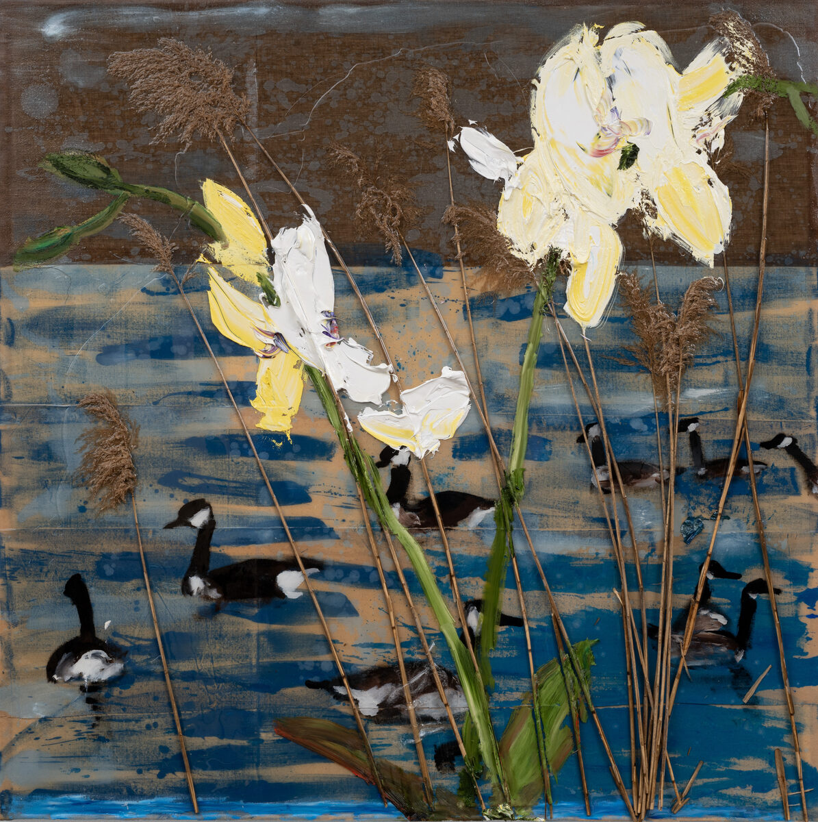 Spring Orchid on Sag Pond with Geese