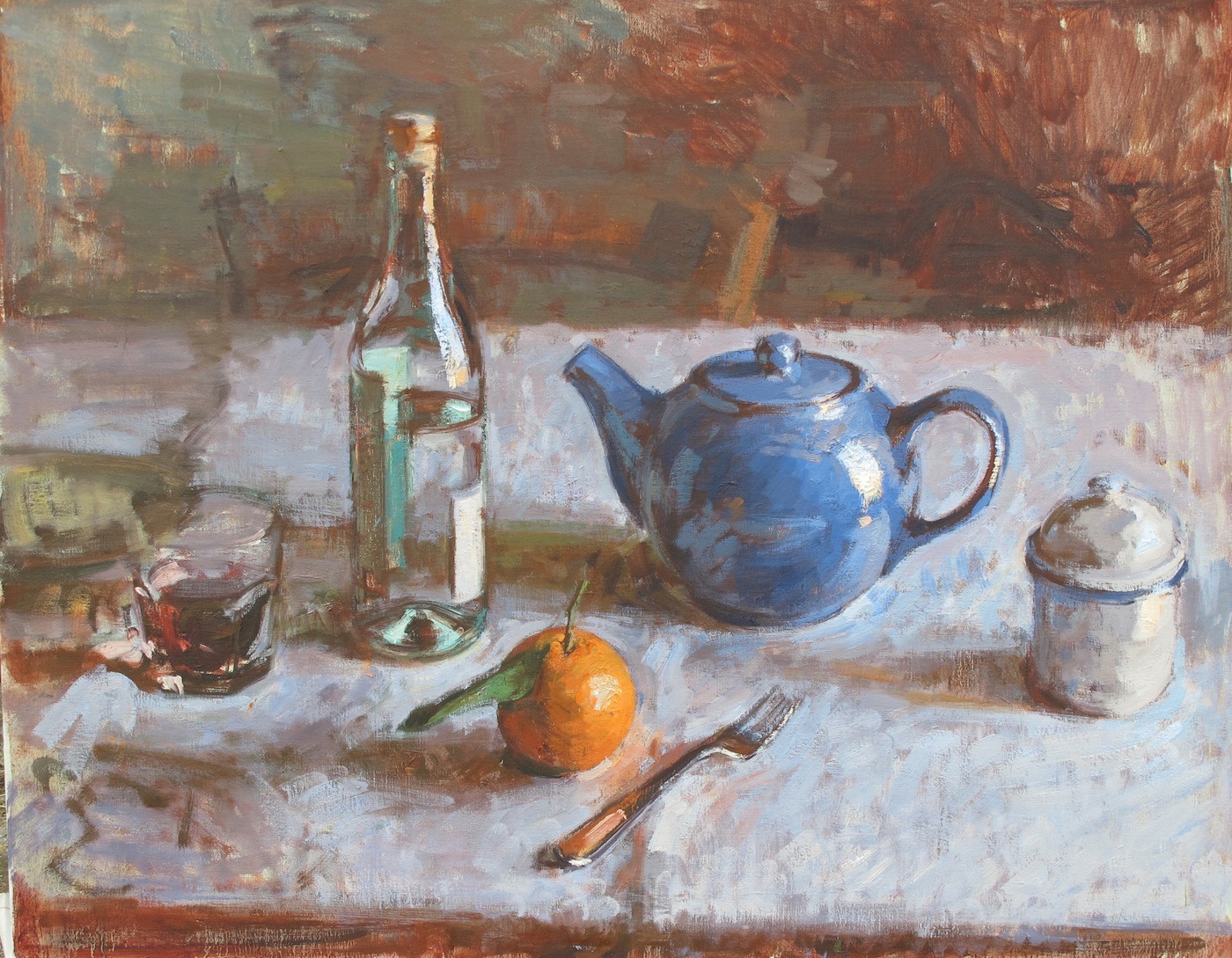Still Life with Blue Teapot and Knife