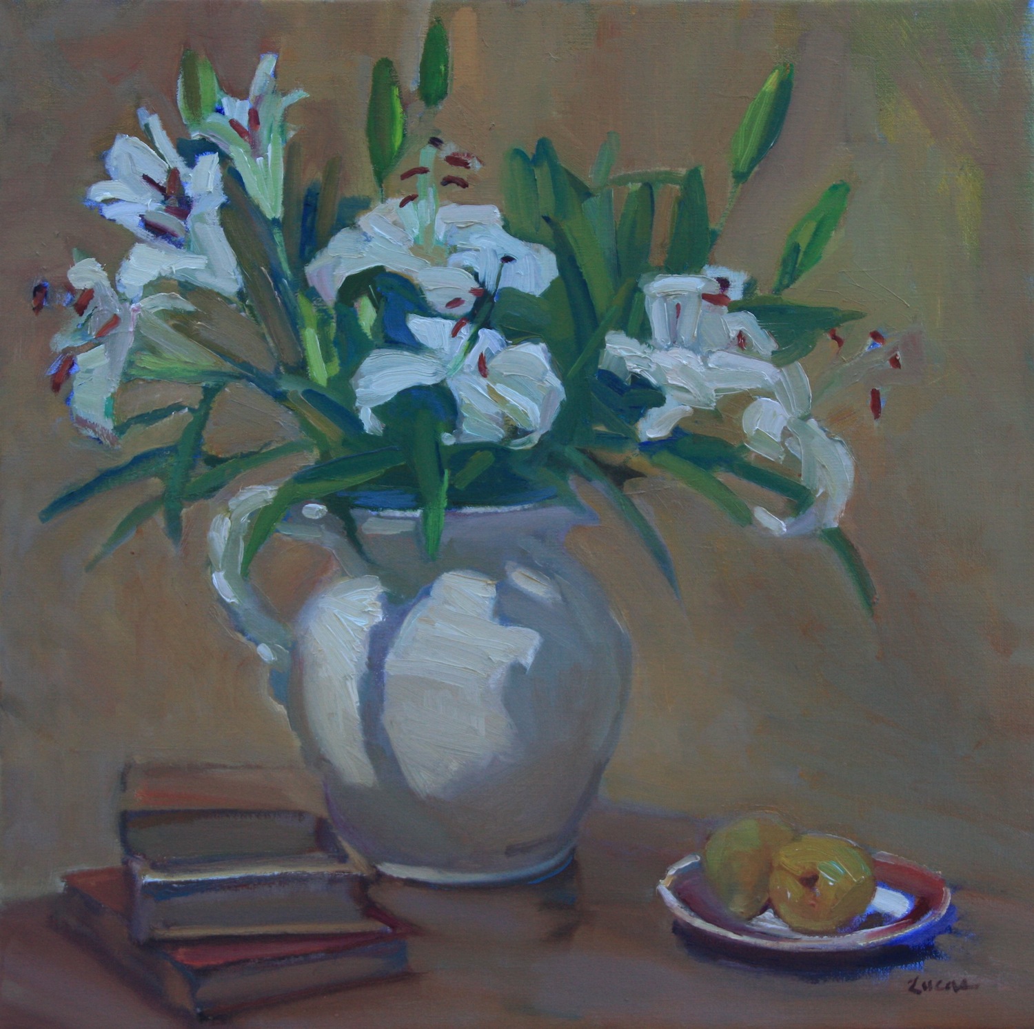Lilies and Books in Light