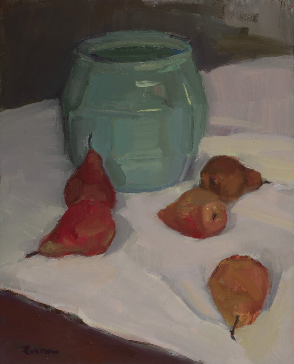 Pears and Ceramic Pot