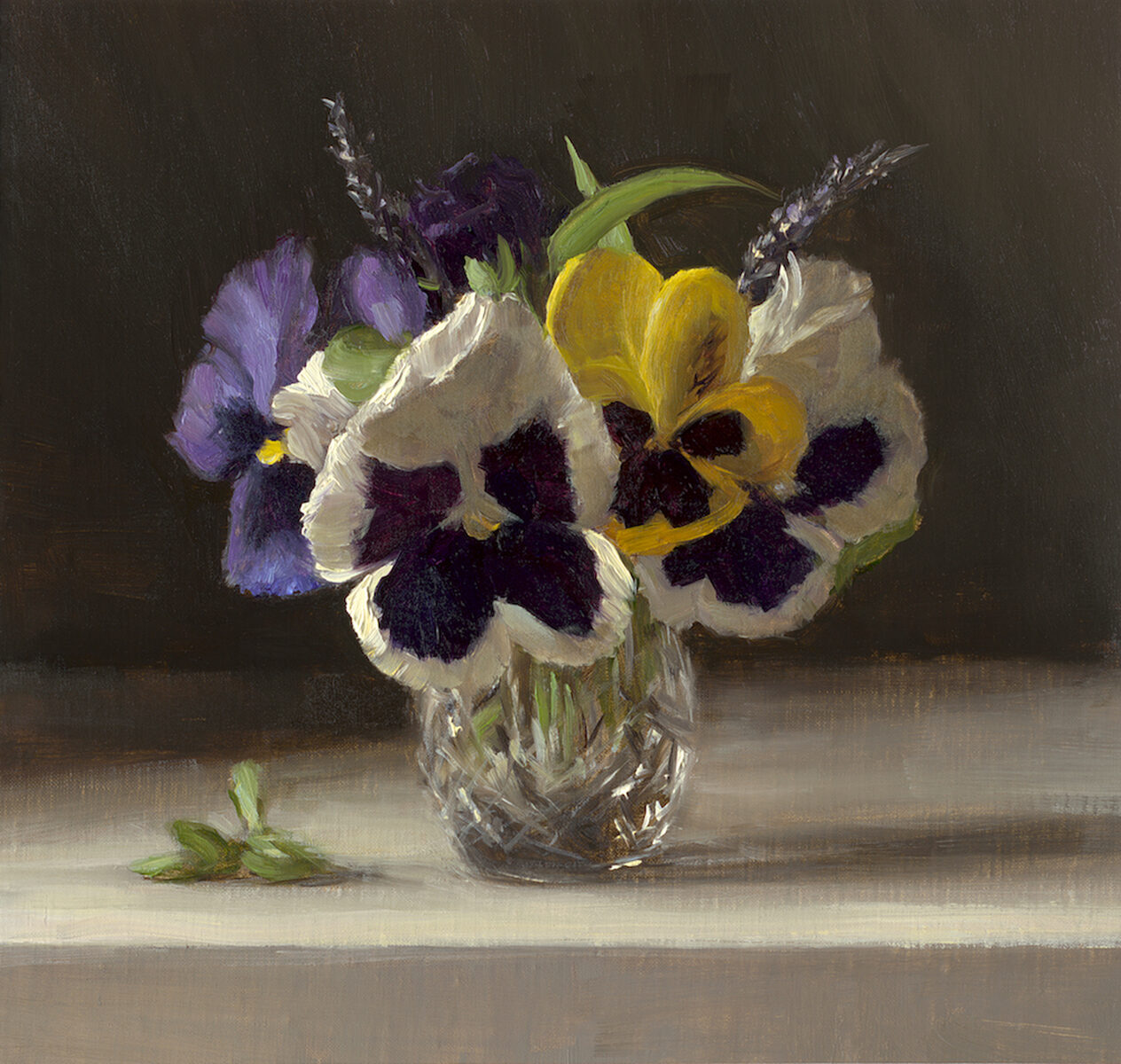 Pansies in a Glass Jigger