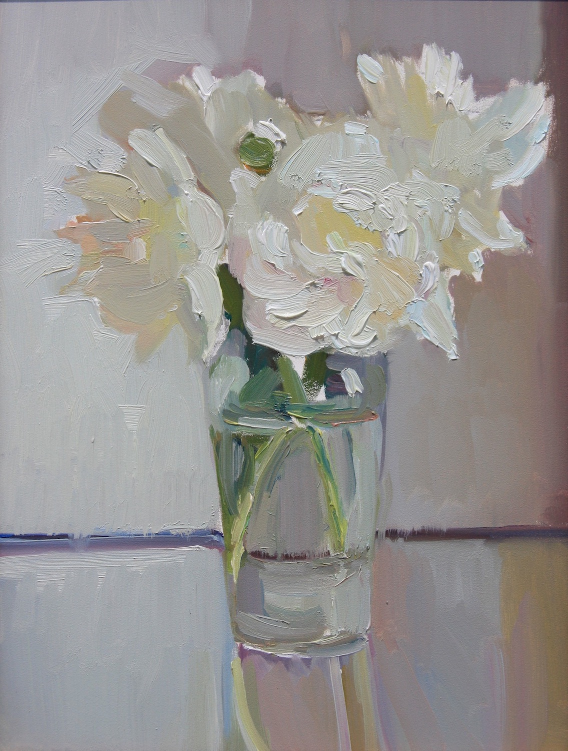 White Peonies in a Glass