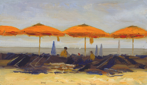 The Orange Umbrellas