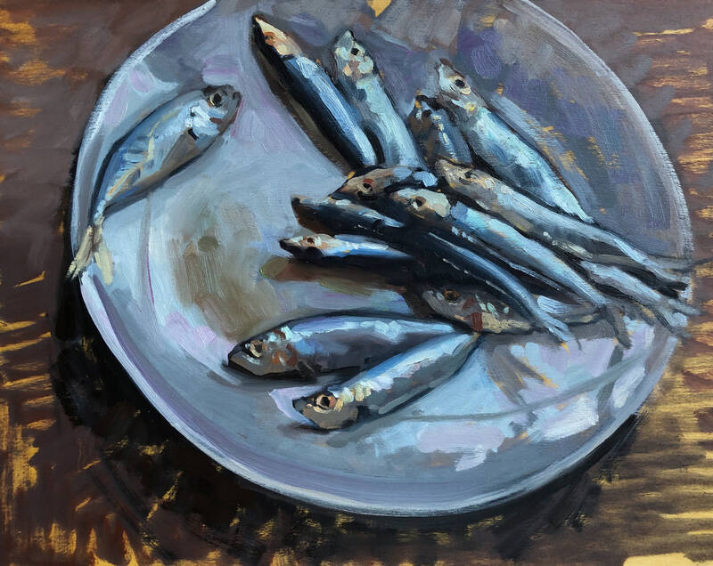 Sardines on Plate by Amy Florence