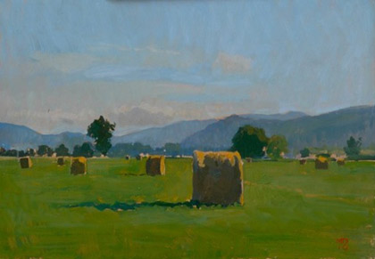 Haybales Dawn by Marc Dalessio