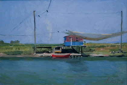 Fishing Hut on th... by Marc Dalessio