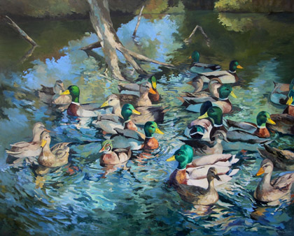 Pond View Ducks by Edwina Lucas