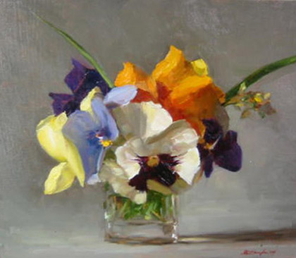 Pansies Grey by Sarah Lamb