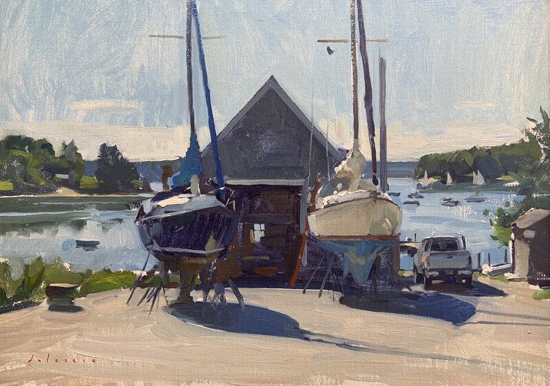 Boatyard at Round... by Marc Dalessio