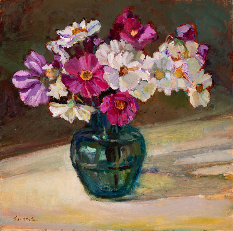 Cosmos in Green G... by Maryann Lucas