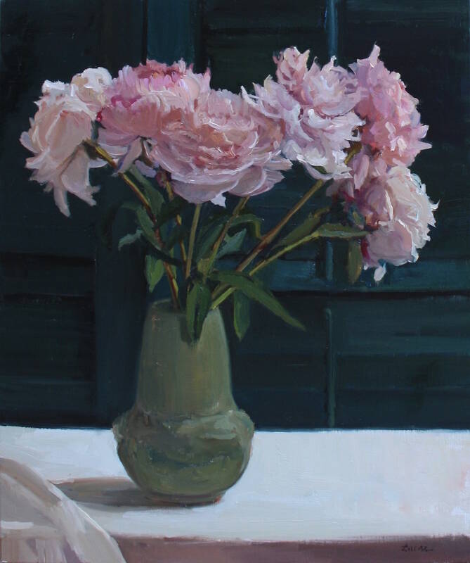 Pink Peonies in G... by Maryann Lucas