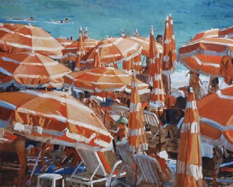 Orange Umbrellas,... by Paul Rafferty