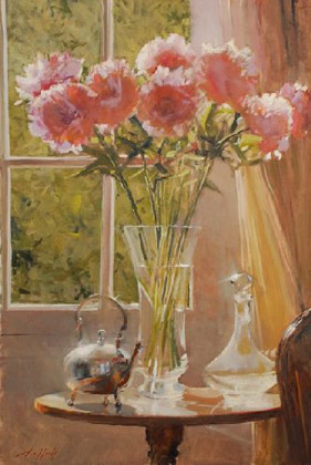 Peonies Against t... by Paul Rafferty