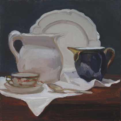 Pitchers on White... by Maryann Lucas