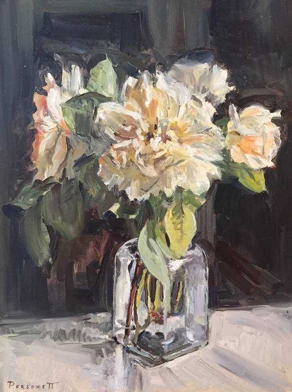 White Roses in Gl... by Rachel Personett