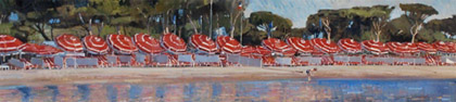 Red Parasols by Paul Rafferty
