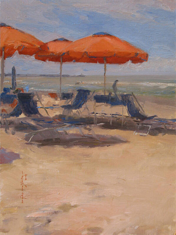 Red Umbrellas by Ramiro Sanchez