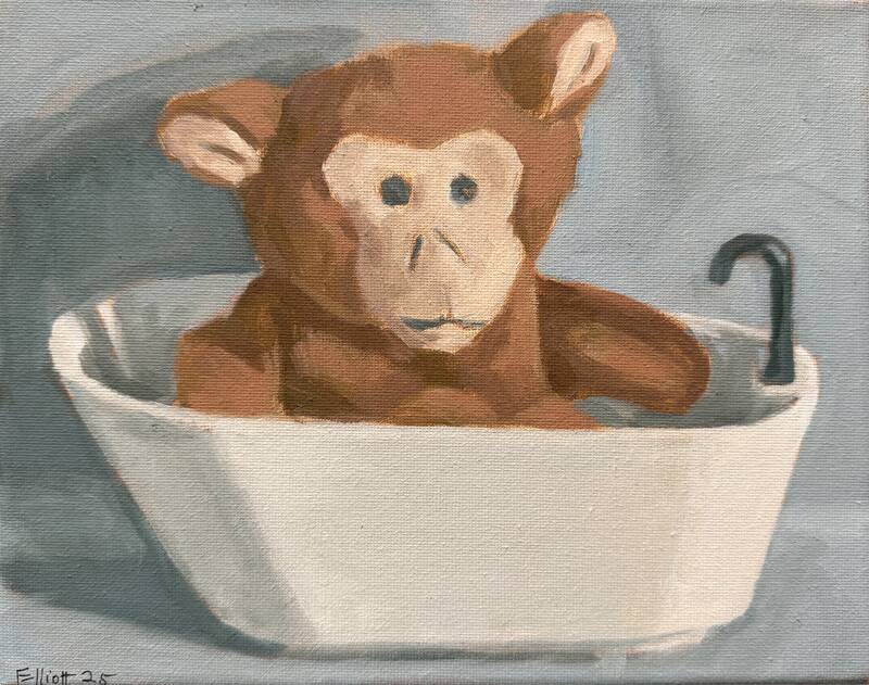 Monkey in Tub by Robert Elliott