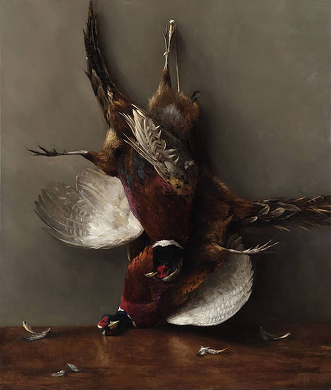 Hanging Pheasants by Sarah Lamb