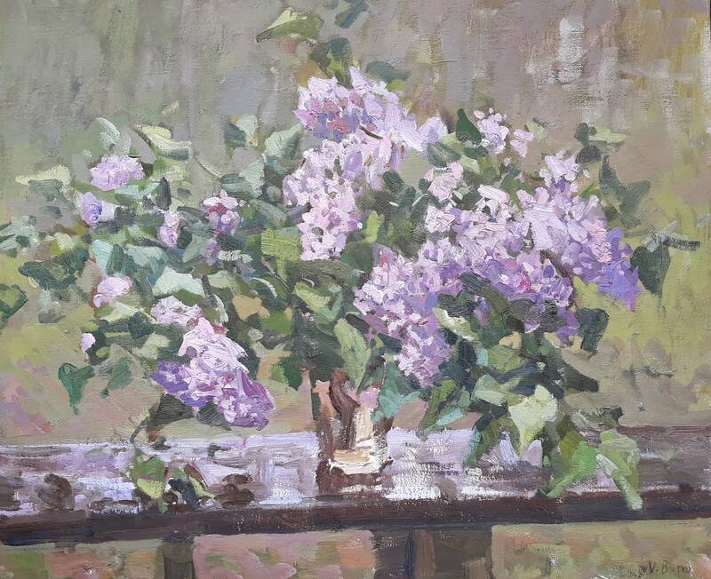 Lilacs on a Table by Viktor Butko